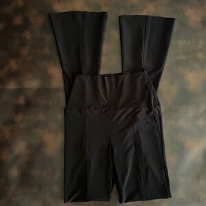Norma Kamali Spat Leggings Pants Front Ankle Slits Flattering Black EUC SZE XS